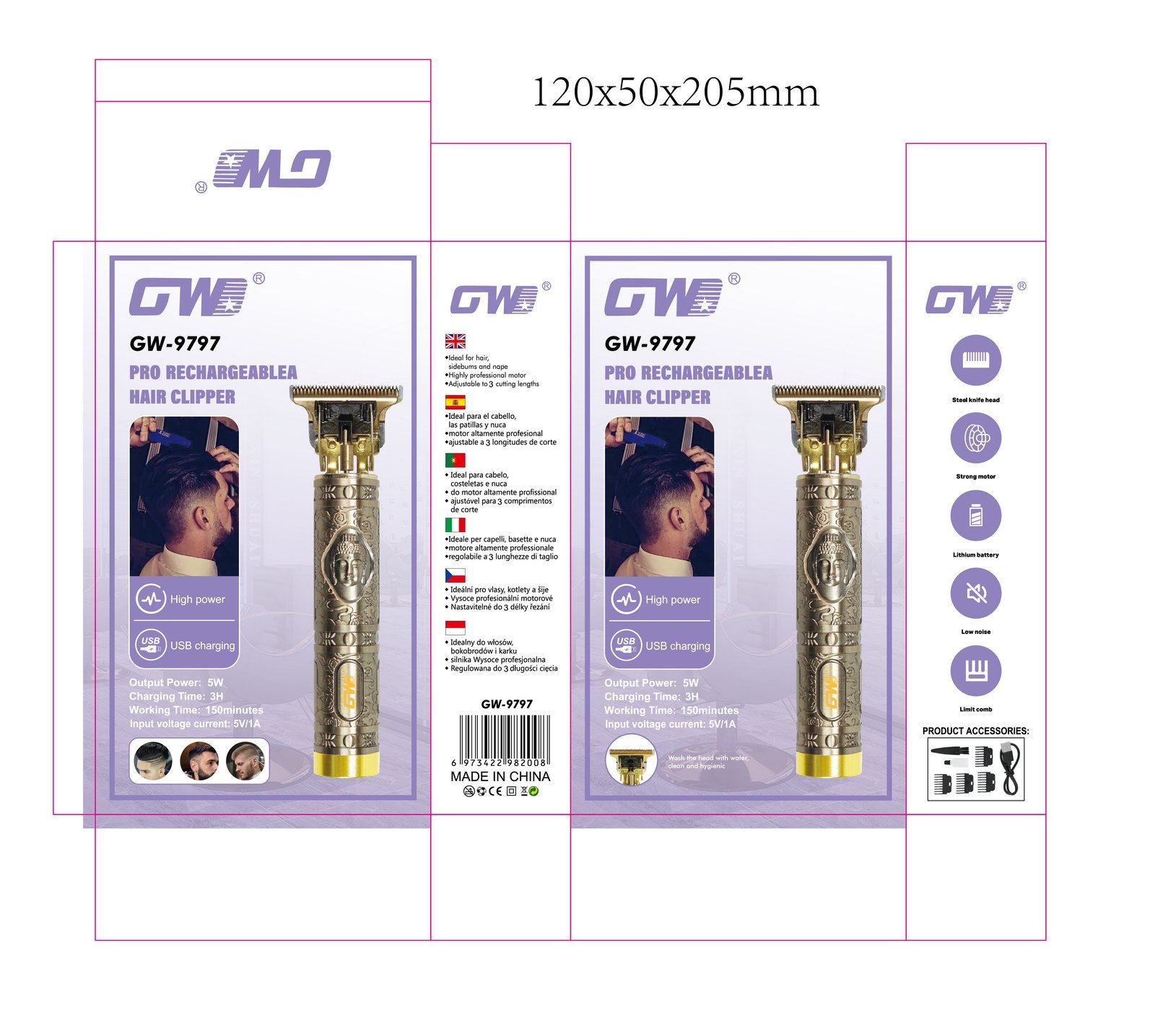GW-9797-2.jpg Hair Trimmer – GW-9797-2 - Image 1