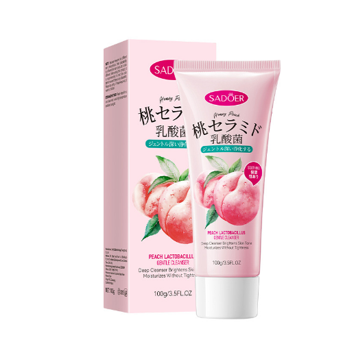 HB2042-sadoer-peach-lactobacillus-gentle-cleansing-milk.png SADOER Peach Lactobacillus Gentle Cleansing Milk - Image 1