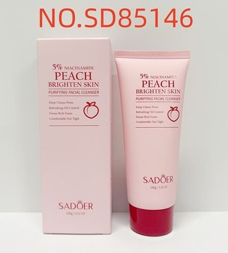 HB3940-sadoer-niacinamide-peach-brightening-cleansing-milk-foreign-version-10.jpeg SADOER Niacinamide Peach Brightening Cleansing Milk 100g - Image 1