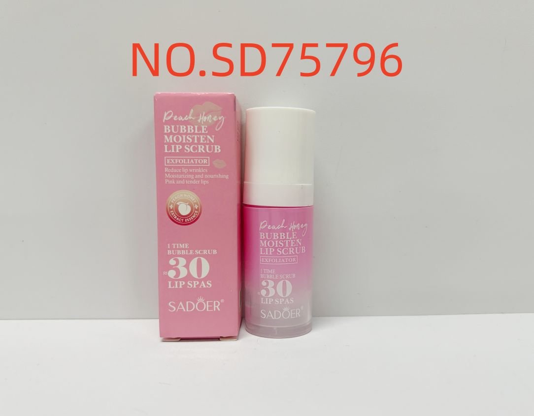 HB3962-sadoer-peach-honey-bubble-moisturizing-lip-scrub-foreign-version-10g.jpeg SADOER Peach Honey Bubble Moisturizing Lip Scrub 10g - Image 1