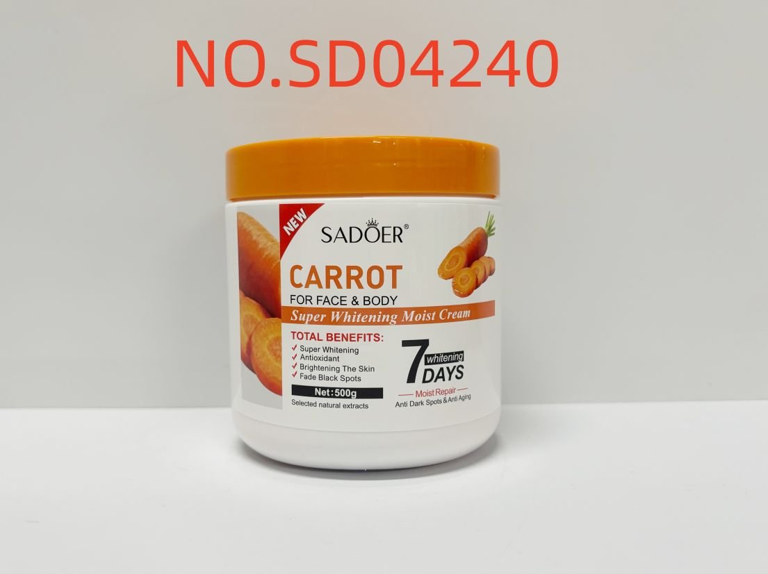 HB3988-sadoer-carrot-super-whitening-moisturizing-cream-foreign-version-500g.jpeg SADOER Carrot Super Whitening Moisturizing Cream 500g - Image 1