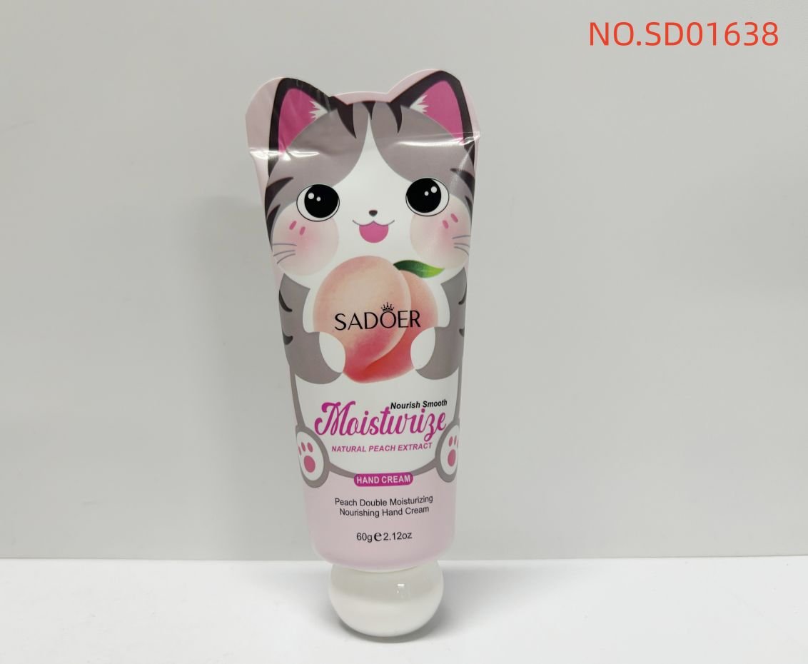 HB4038-sadoer-peach-double-moisturizing-nourishing-hand-cream-foreign-version.jpeg SADOER Peach Double Moisturizing Nourishing Hand Cream 60g - Image 1