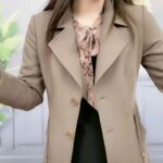 Women's Slim-Fit Mid-Length Trench Coat - Image 2