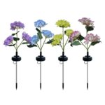 Solar Hydrangea Flower Garden Stake Light - Image 2