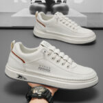 Men's Thick Sole White Sneakers - Image 4