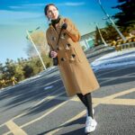 Women's Hooded Horn-Button Wool Coat - Image 3