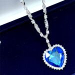 Women's Blue Heart Zircon Pendant Necklace - Image 3
