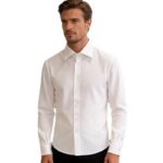 Waffle Textured Non-Iron Long Sleeve Shirt - Image 5