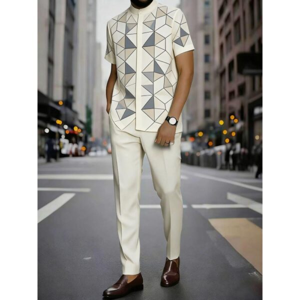 Men's 3D Printed Two-Piece Suit Set