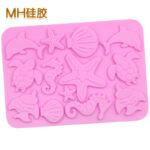 Judian 13-Cavity Marine Life Creative Chocolate Mold, Starfish and Shell Silicone Cake Decorating Tool - Image 2