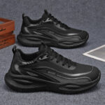 Men's Waterproof Lightweight Soft-Sole Leather Running Sneakers - Image 3