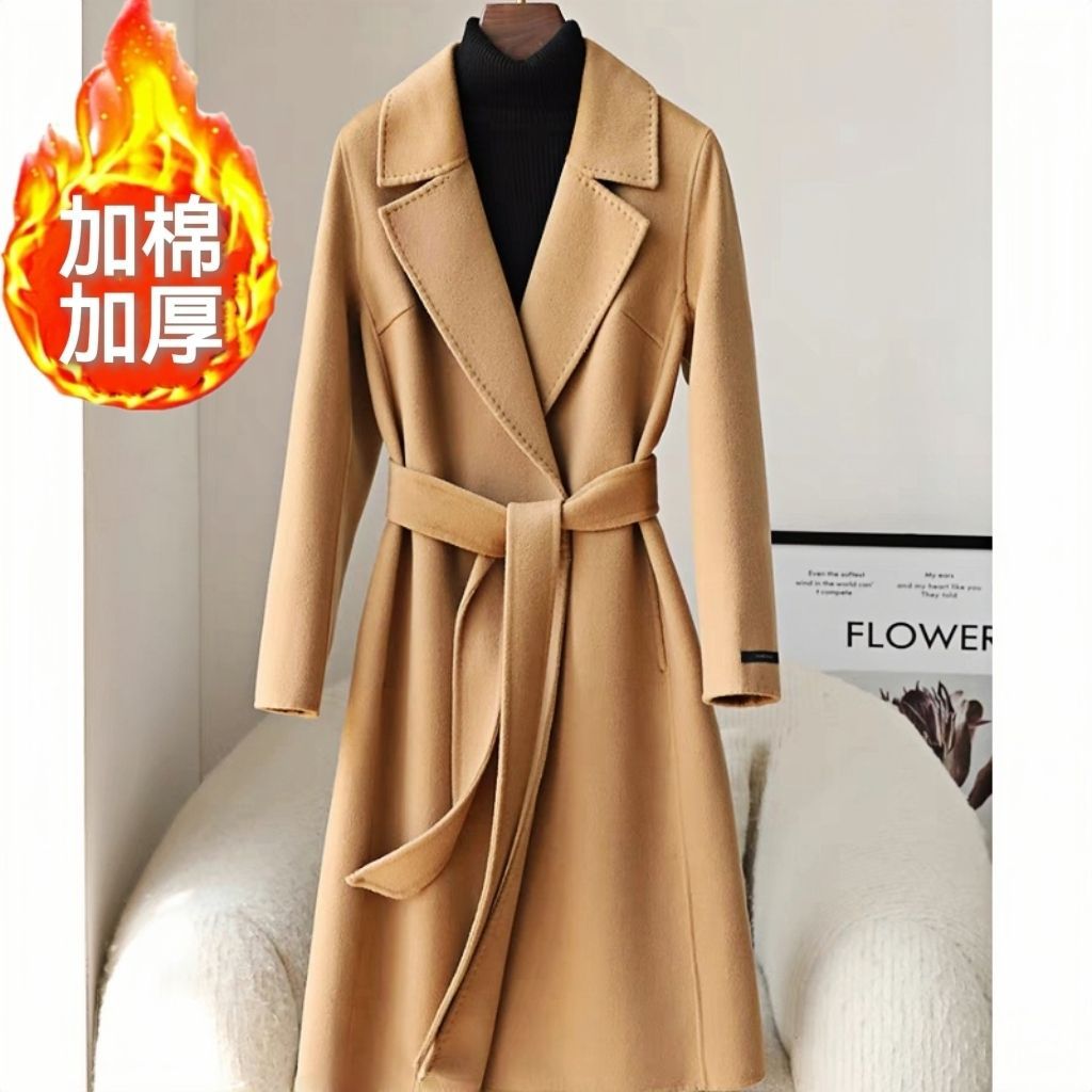 O1CN018kDjCw27bmkQX5sTo_2215819917816-0-cib.jpg Women's Suit-Collar Mid-Length Wool Coat - Image 1