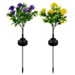 Solar Hydrangea Flower Garden Stake Light - Image 8