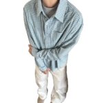 Men's Plaid Long-Sleeve Shirt Cardigan - Image 5