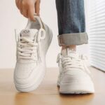 Men's Breathable Thick-Sole Height-Increasing White Casual Sneakers - Image 3