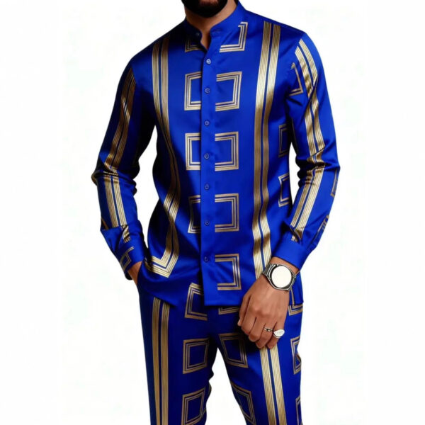 Men's 3D Printed Stretch Suit Set