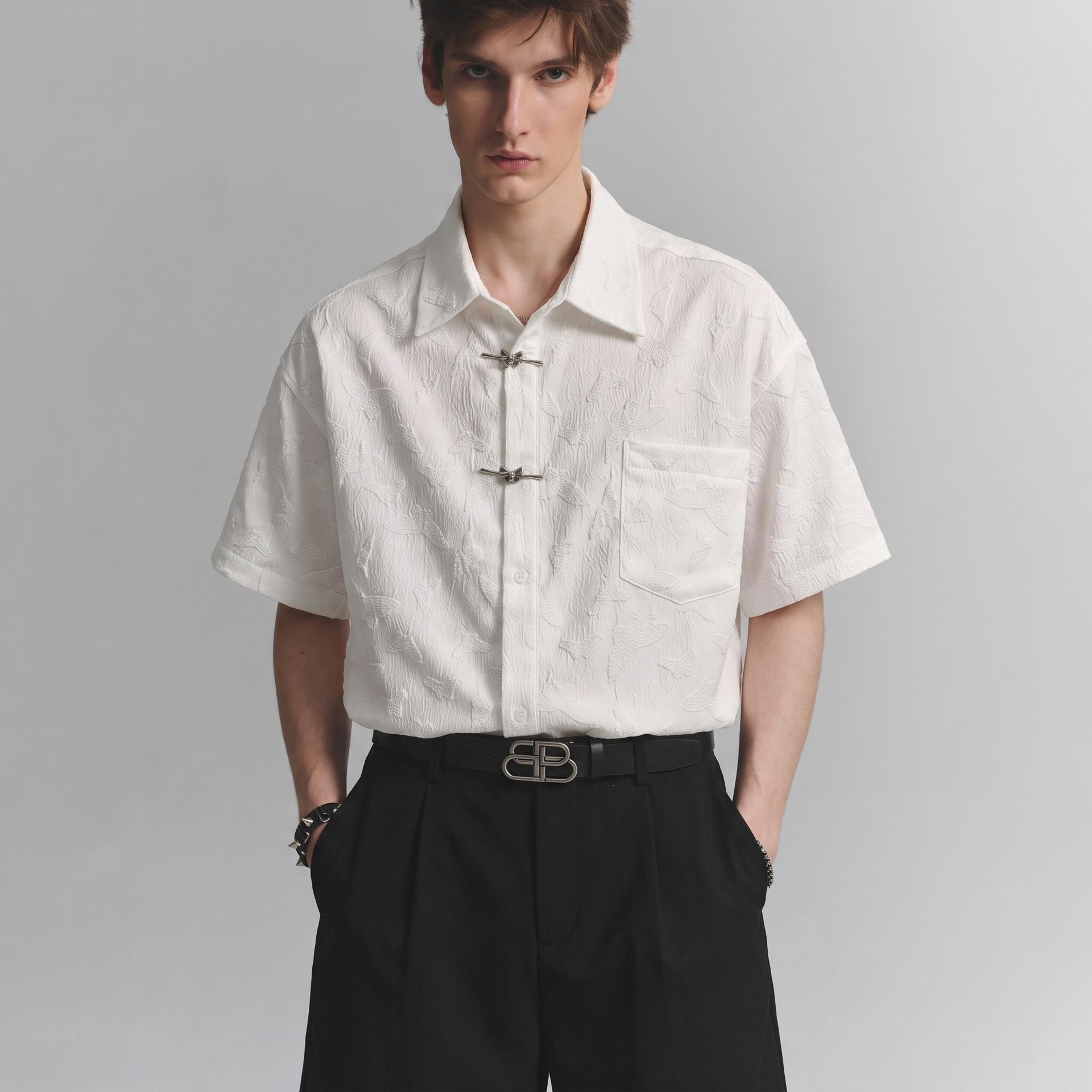 O1CN01Bho8w91twU4zboTSH_2219499975966-0-cib.jpg Asymmetric Button-Up Shirt - Image 1