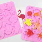 Judian 13-Cavity Marine Life Creative Chocolate Mold, Starfish and Shell Silicone Cake Decorating Tool