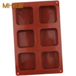 6-Cell Round Corner Square Silicone Cake Mold, Mousse Bread Mold, Baking Tool, DIY Soap Mold - Image 3