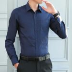 Men's Wrinkle-Free Slim Fit Long Sleeve Shirt - Image 3