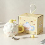 Little Sheep Yellow, With Round Spoon & Handle Gift Box / 350ml
