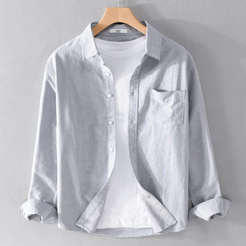 O1CN01HWk16w1HzjJP5bax7_2210922820829-0-cib.jpg Men's Casual Long Sleeve Shirt - Image 1