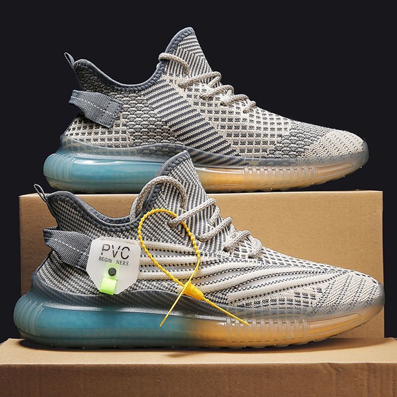 O1CN01LV5Bib1IneMJvmX0K_2215987860938-0-cib.jpg Men's Knitted Mesh Running Shoes - Image 1