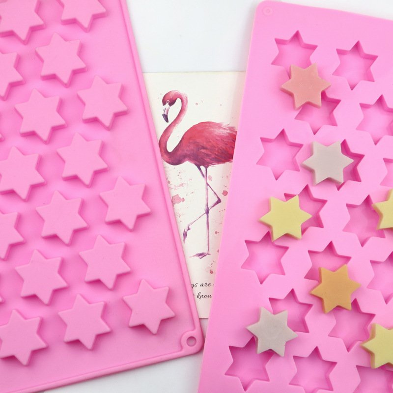 O1CN01Pfn6O01zjYZKfB6eO_2222067496750-0-cib.jpg 25-Cavity 3D Five-Pointed Star Chocolate Mold, Thin Cookie Mold, DIY Baking Mold - Image 1