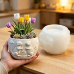 BD0508 Couple Sea Otter Fish Cat Water Rat Otter Cat River Otter Shaped Flower Pot Pen Holder Pen Stand Candle Cup Silicone - Image 4