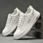 Men's Thick Sole White Sneakers - Image 9