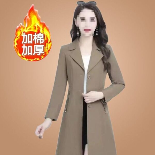 Women's Slim-Fit Mid-Length Trench Coat