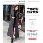 Women's Long Plaid Wool Coat - Image 2