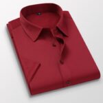 Wine Red Short Sleeve Shirt / XL