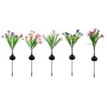 Solar Hydrangea Flower Garden Stake Light - Image 5