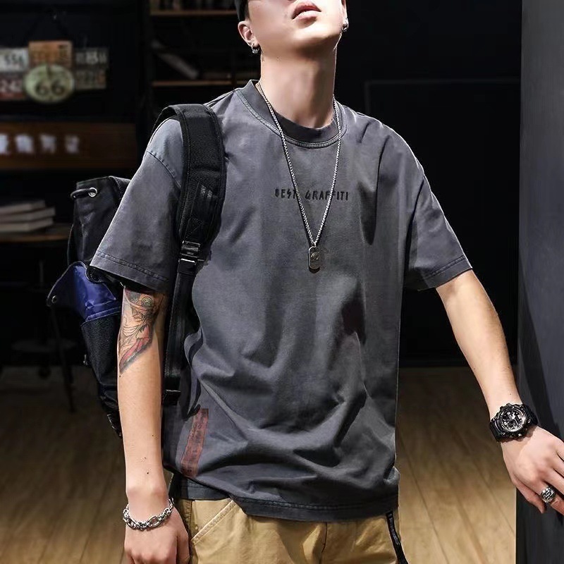 O1CN01VcvjZg29jEBSa8aaK_2216185408103-0-cib.jpg Men's Loose Fit Cotton T-Shirt - Image 1