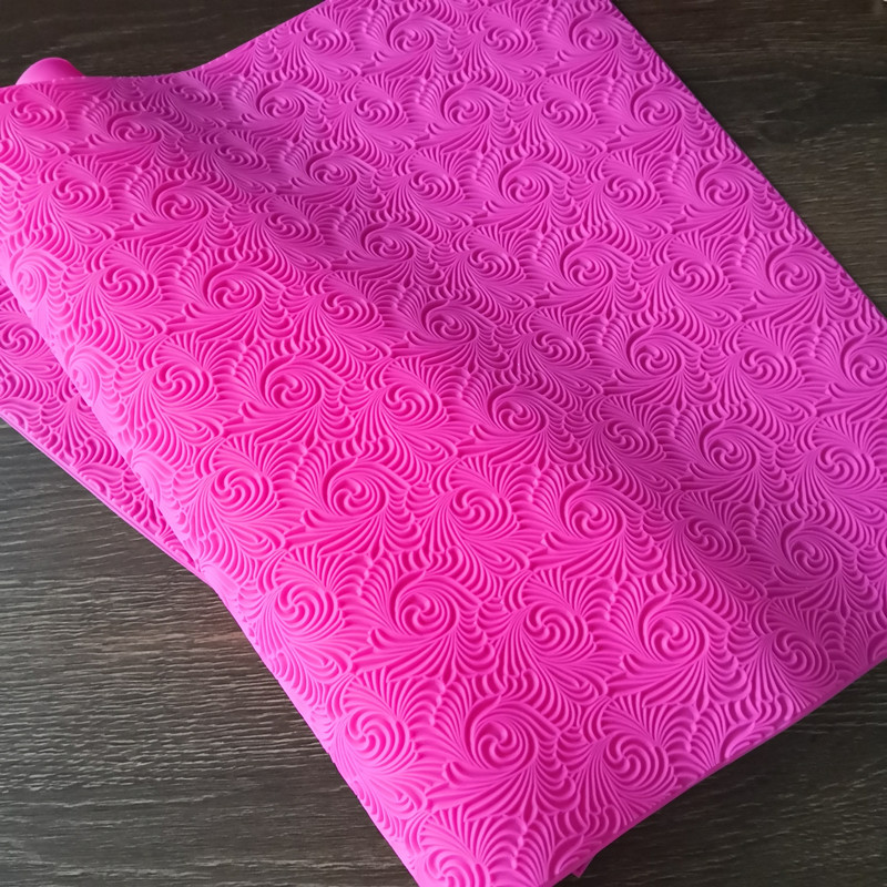 O1CN01Vf3vgQ2LN2C05I6vE_2201196819679-0-cib.jpg New Spiral Embossed Fondant Silicone Mat DIY Cake Lace Border Mold - Image 1