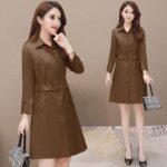 Women's Polo-Collar Mid-Length Trench Coat - Image 3