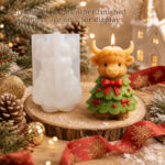 Highland Cow Christmas Tree Candle Silicone Mold - Image 5