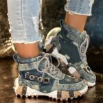 Women's Rhinestone Chunky Platform Sneakers - Image 6