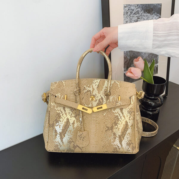 Vintage Snake Print Kelly Bag