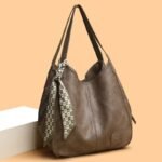 Vintage PU Leather Tote Bag - Image 3