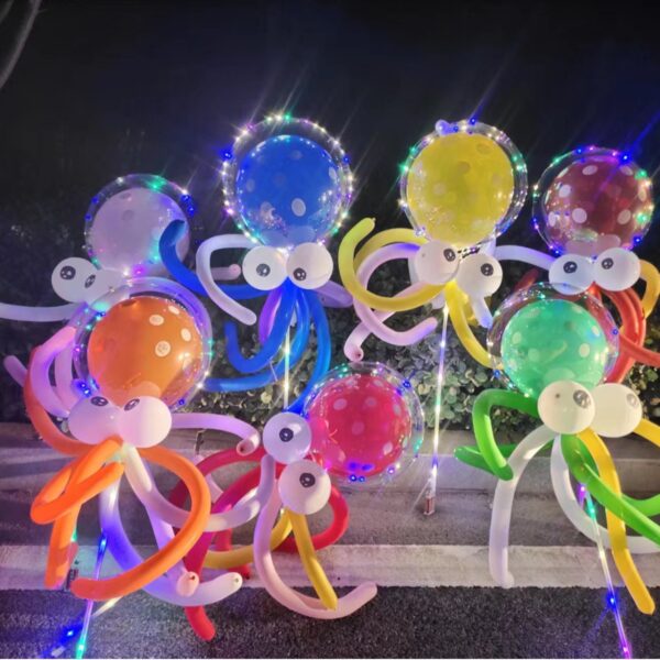 Glow Octopus and Flying Saucer Balloon Set