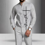 Men's 3D Printed Stretch Suit Set - Image 4
