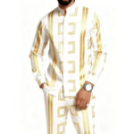 Men's 3D Printed Stretch Suit Set - Image 3