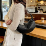 Genuine Leather Dumpling Shoulder Bag - Image 3