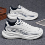 Men's Waterproof Lightweight Soft-Sole Leather Running Sneakers