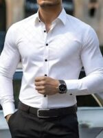 Men's Slim Fit Long Sleeve Formal Shirt - Image 4