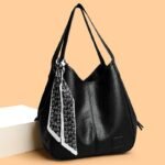 Vintage PU Leather Tote Bag - Image 4
