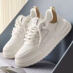 Men's Breathable Thick-Sole Height-Increasing White Casual Sneakers - Image 2