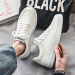 Men's Thick Sole White Sneakers - Image 6